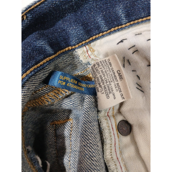 Polo Ralph Lauren Jeans 29 Tompkins Patches Distressed Skater Skinny Band Preppy - Picture 8 of 12